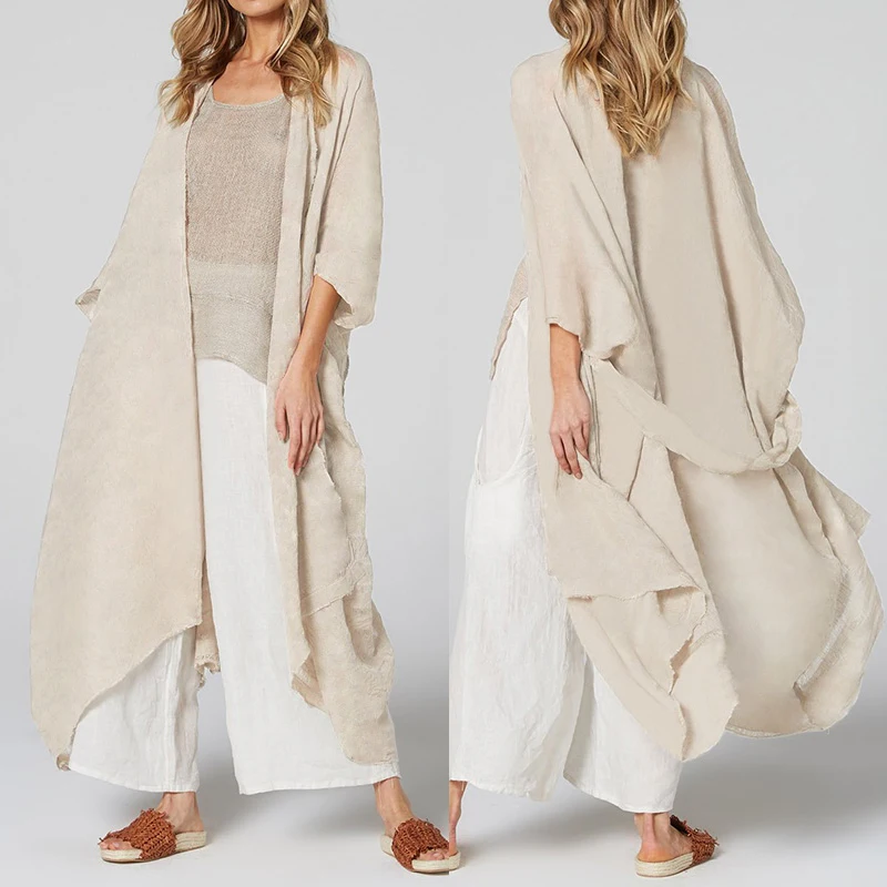 

Celmia Women Long Blouses Casual Kimono Cardigan Tops Belted 2019 Summer Beach Cover Up Shirts Loose Thin Coats Blusas Plus Size