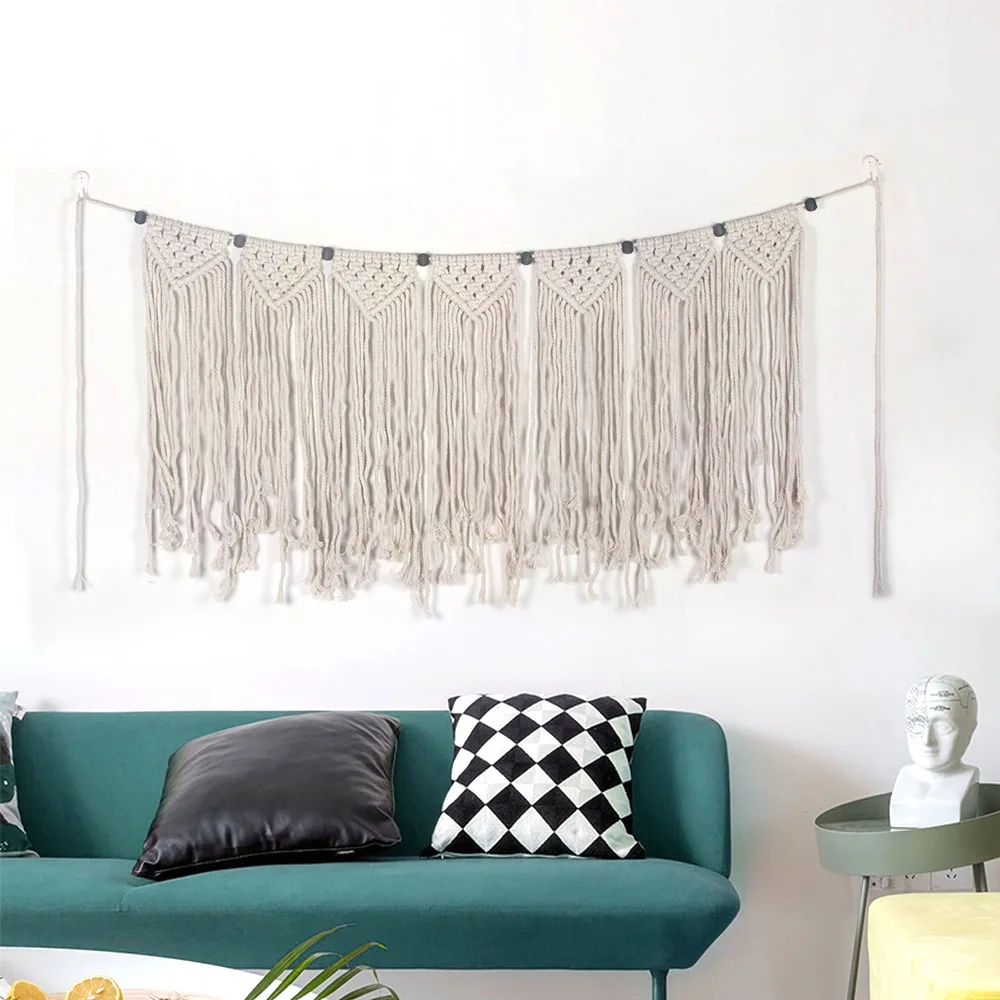

OHEART Macrame Woven Wall Hanging Boho Chic Bohemian Home Geometric Art Decor Beautiful Apartment Dorm Room Decoration