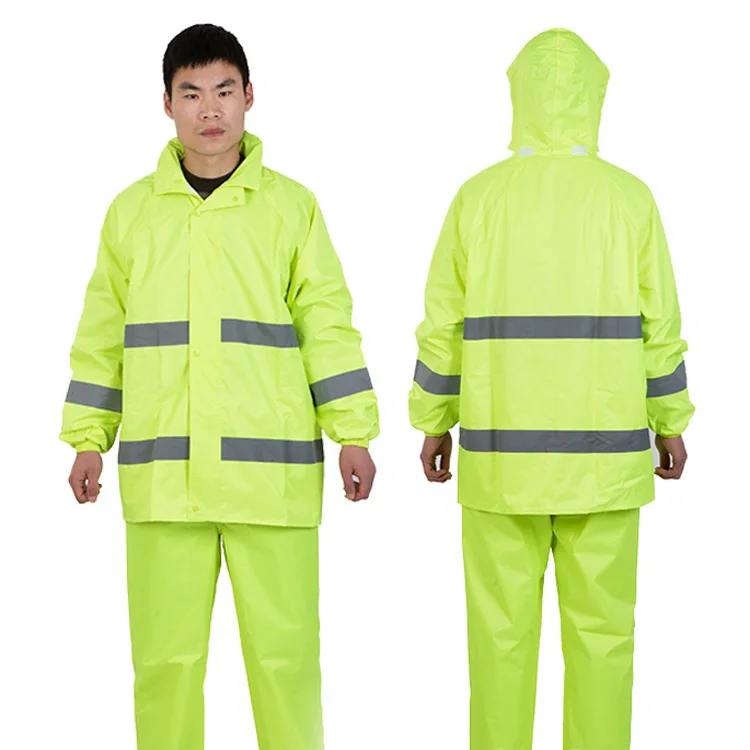 

Outdoor Work Sanitation Raincoat ye guang tiao Split Electric Car Motorcycle Raincoat Rain Pants Set Manufacturer Direct