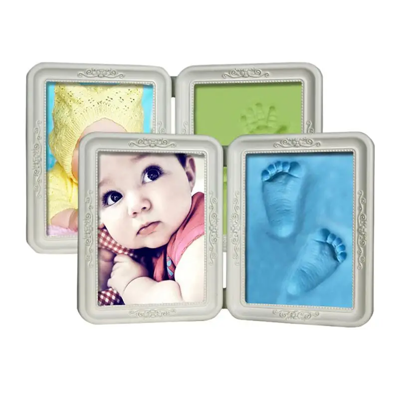 Baby Memorable Hand Footprint Photo Frame Handprint Mud Set Baby Gift Mold Hand And Foot Mud Keepsake Souvenirs Kit O3