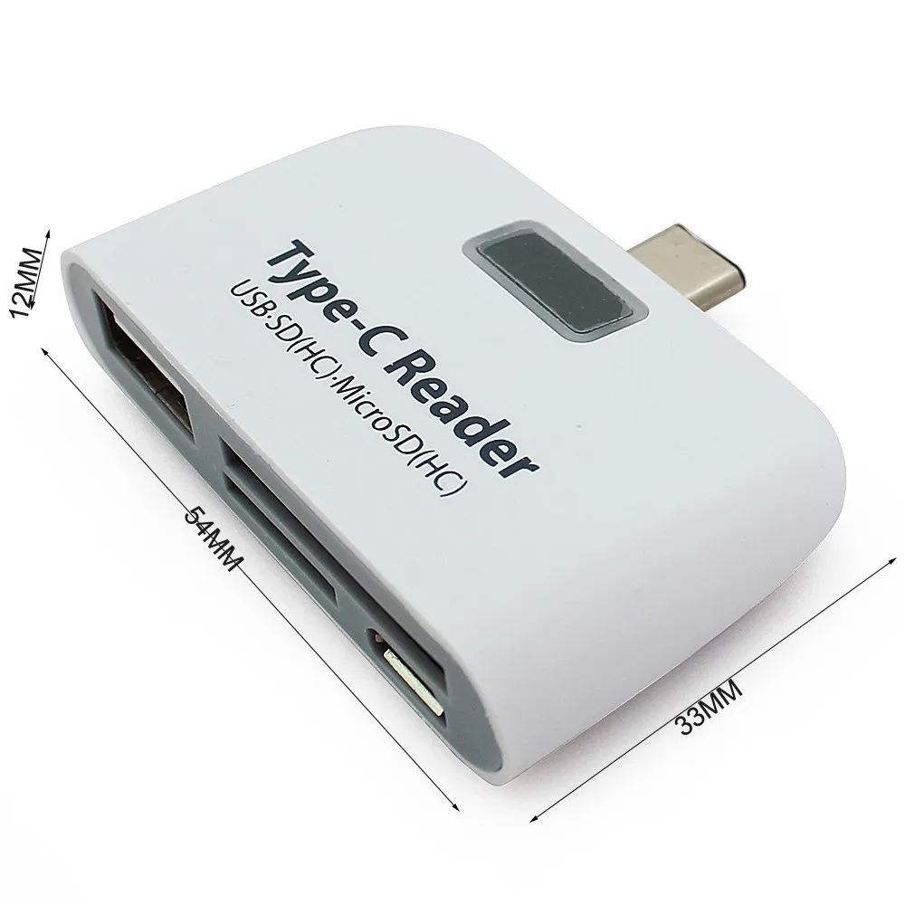 CHYI Type-C HUB Multi Function USB 2.0 Port SD/TF Card Reader Mini USB-C Splitter Adapter For PC Smart Phone Laptop Accessories