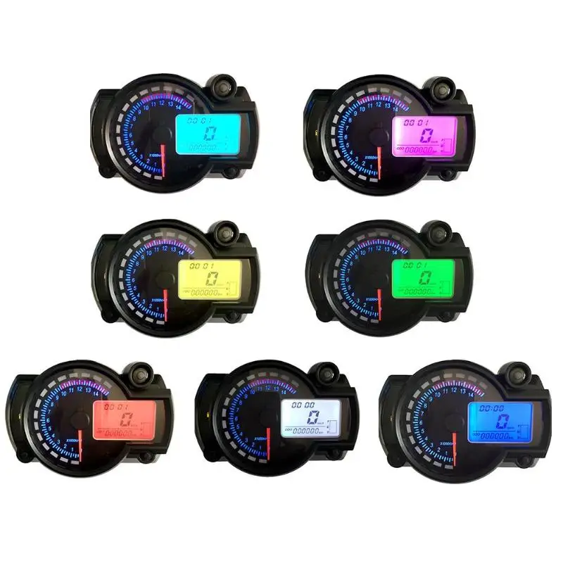 

12V Colorful Motorcycle LCD Digital Instrument Assembly Tachometer Speedometer Odometer Dashboard Sensor RPM Fuel Level Gauge