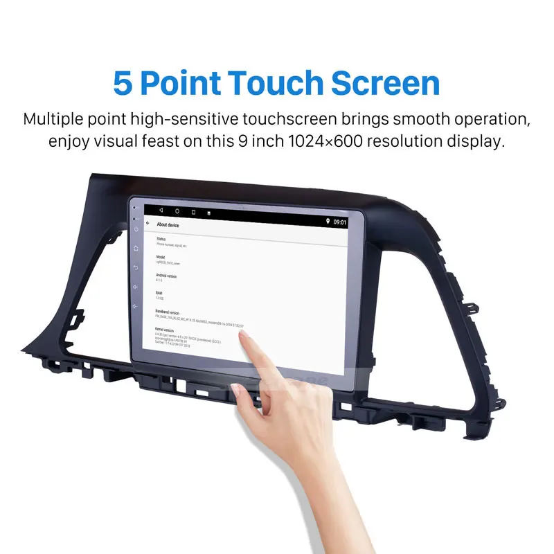 Perfect Seicane Android 9.0 for 2015 2016 2017 Hyundai Sonata Head Unit GPS Navigation Radio 9 Inch Car Stereo Support Rear camera 2