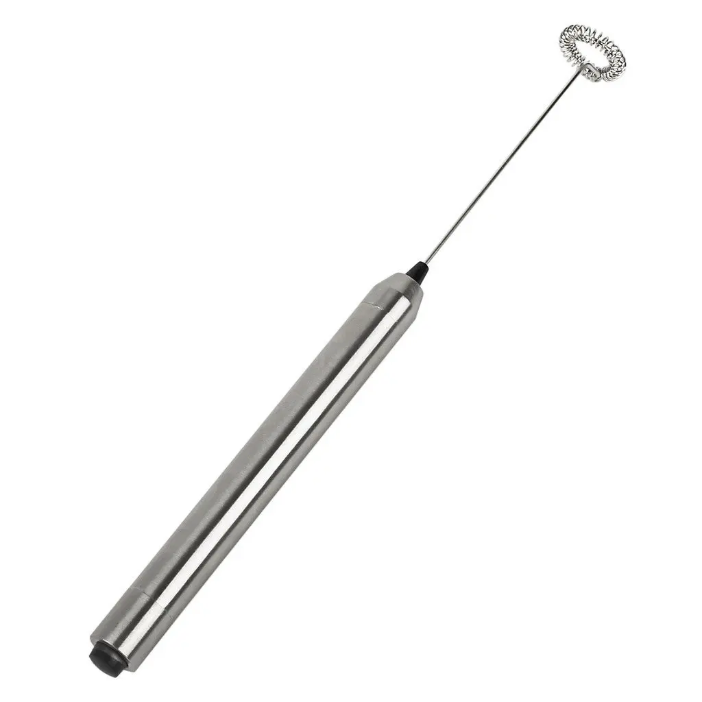 

New-Milk Frother Electric Milk Frother Milk Steamer Wand Slim Handheld For Coffee Latte or Cappucino Silver