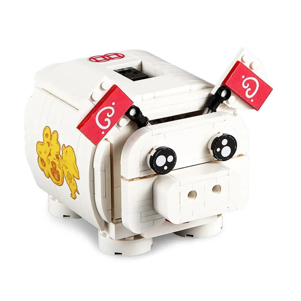 

Electric Building Block Toy Pig Piggy Bank Wooden Double Eagle Multi-functional Plastic Assembling Building Blocks Model Kits
