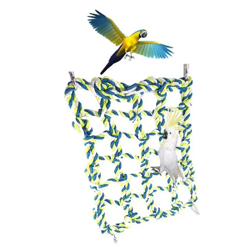Красочный гамак с оплеткой сетка гамак для попугая хомяка белка сахарный поссум наружная подвесная игрушка