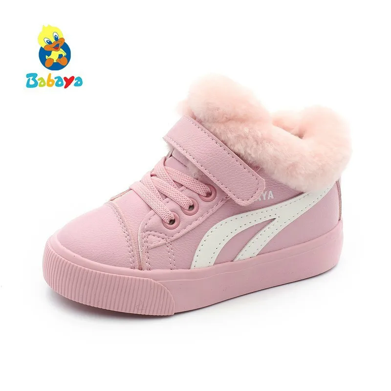 Girls Snow Boots Cotton Shoes Boys Children Shoes Cotton Boots 2018 Winter New Plus Velvet Kids Short Boots Winter Shoes