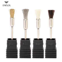 1 шт. медная щетка для чистки ногтей портативный инструмент Электрическая дрель для маникюра медная проволока/стальная проволока/шерстяное сверло