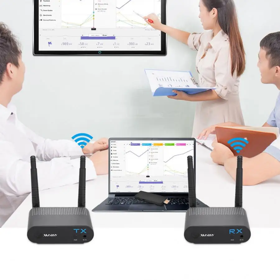 

Measy Air Pro 100M/330FT 2.4GHz / 5.8 GHz Wireless Wifi HDMI Audio Video Extender Transmitter Sender Receiver Kit With IR Signal