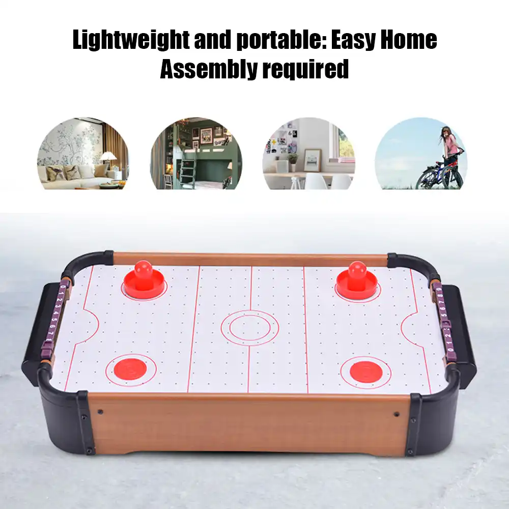 Mini Table Hockey Top Air Hockey Game Pushers Pucks Family Xmas