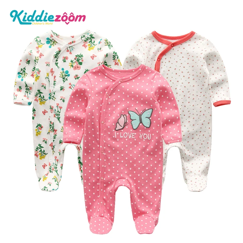 

2019 2/3PCS Bodysuits Girls Clothing One-Pieces Baby Boy Clothes 0-12M Cotton Baby Girl Clothes Newborn Star Striped Ropa Bebe