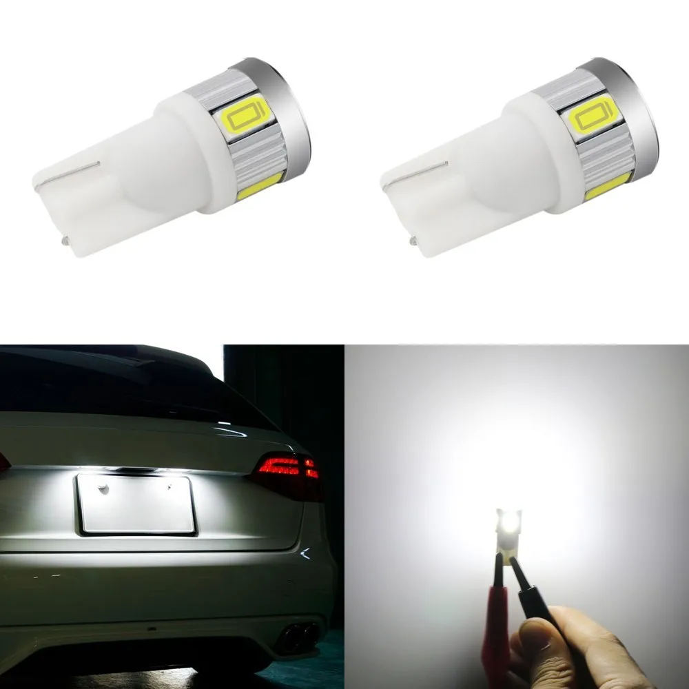 

1 Piece T10 194 192 921 Super Bright 6 SMD 5730 LED Auto Parking Light W5W Car Reading Lamp Wedge Tail Side Bulb