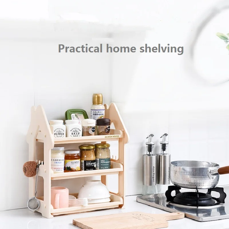 

Kitchen Supplies Cupboard Storage Rack Shelf Spice Sundries Tools cosmetics Storage Holders Hook Organizer