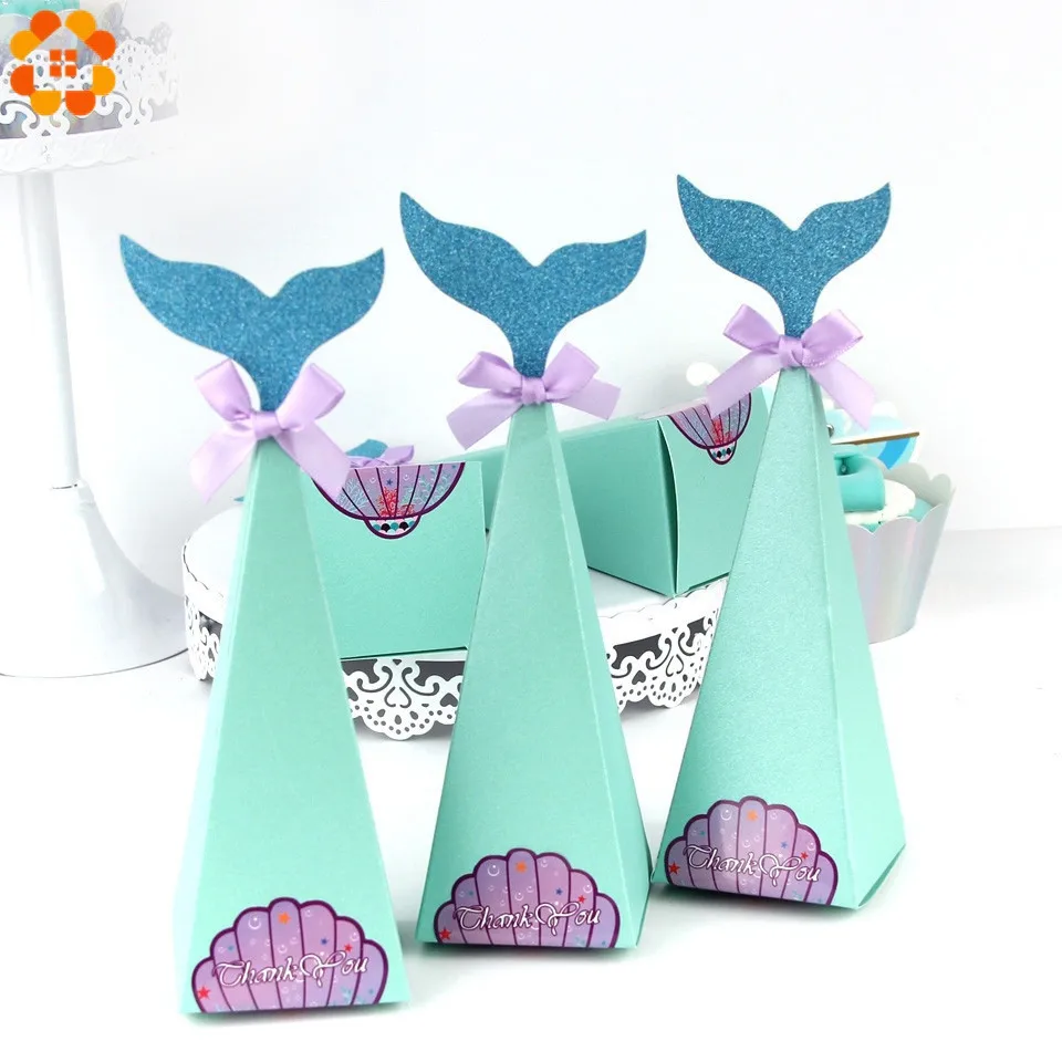 20 шт./лот DIY маленький хвост русалки подарочные коробки красивая бумага коробка