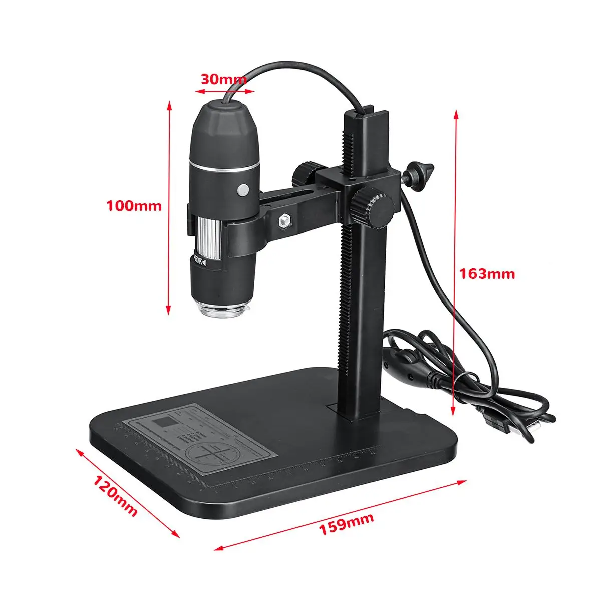 1600X 8LED USB цифровой микроскоп Ручной Электронный Микроскоп с измерительной линейкой кронштейн