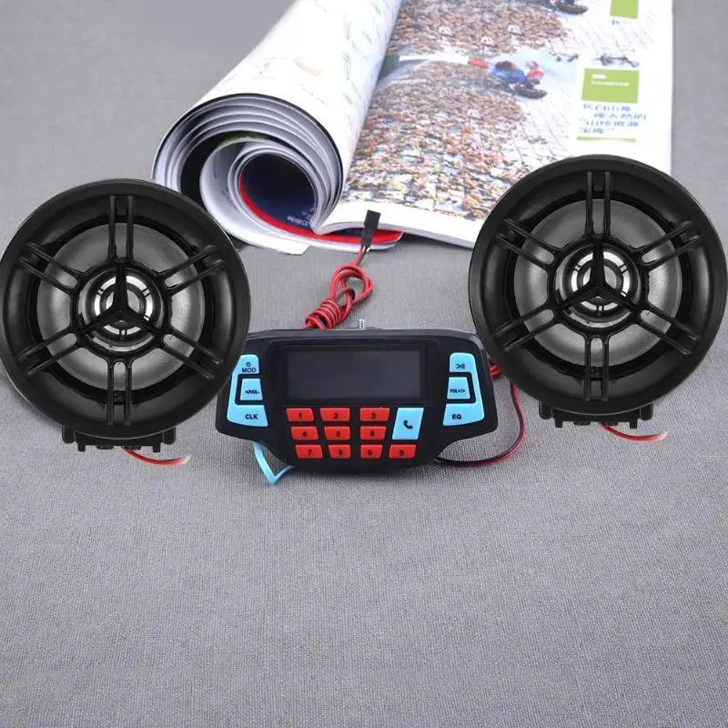 Мотоцикл аудио Громкая связь Bluetooth стерео колонки FM радио звуковая система аксессуары водонепроницаемый мотор MP3 музыкальный плеер