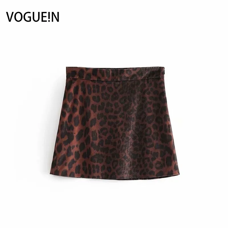 VOGUEIN New Womens Sexy Fashion Animal Leopard Pattern Print Zipper Mini Skirt Wholesale | Женская одежда