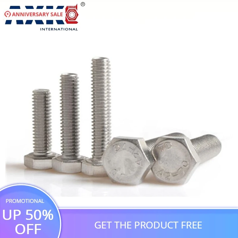 

5/16-18 5*16-18*5 5" 5 Inch Length 304 Stainless Steel 304ss US America UNC Coarse Thread Screw External Hex Hexagon Bolt
