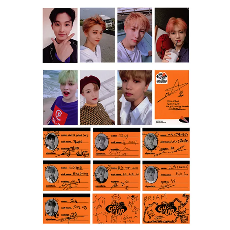 

KPOP NCT DREAM We Go Up MINI 2th Album Photo Card Hip Hop Self Made Paper Cards Autograph Photocard XK315