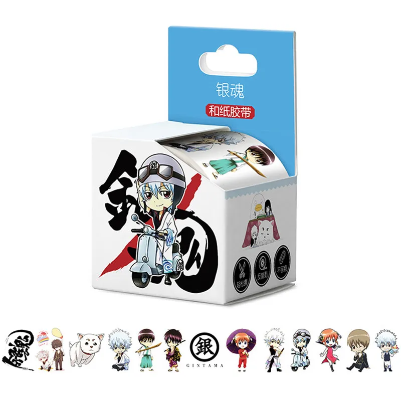 

10 boxes/lot Anime GINTAMA Tape TOY Washi Tape Paper Hand account sticker 40mm x 5m
