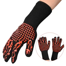 800 градусов Цельсия высокая термостойкость перчатки для барбекю противоскользящая кухонная печь приготовления горячие рукавицы