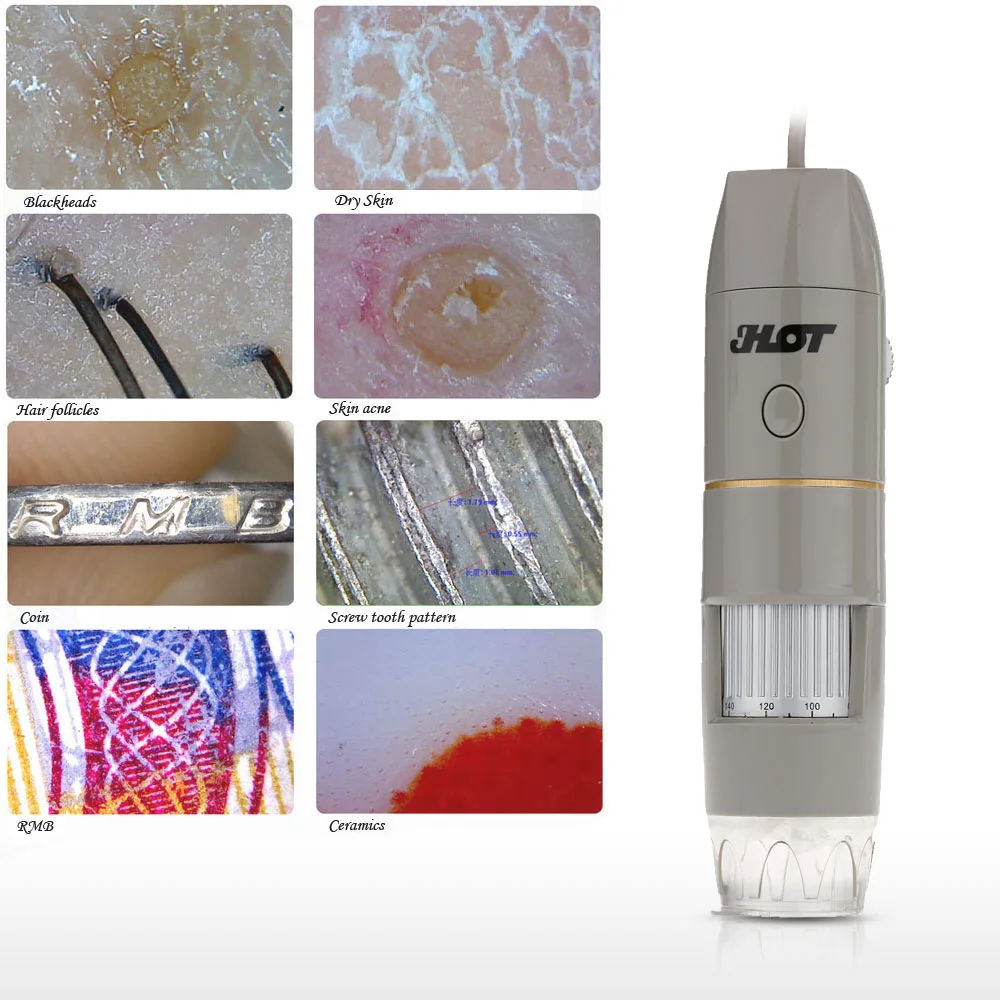

8LED USB Digital Video Microscope Zoom Desktop Magnifier True 5.0MP 1X-500X Magnification 0-3cm OTG Connected to mobile phone