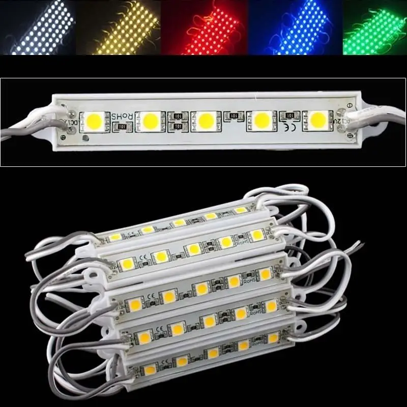 

20pcs 5050 led module 5 colors 5LEDS SMD Light IP65 waterproof DC12V Advertising LED module