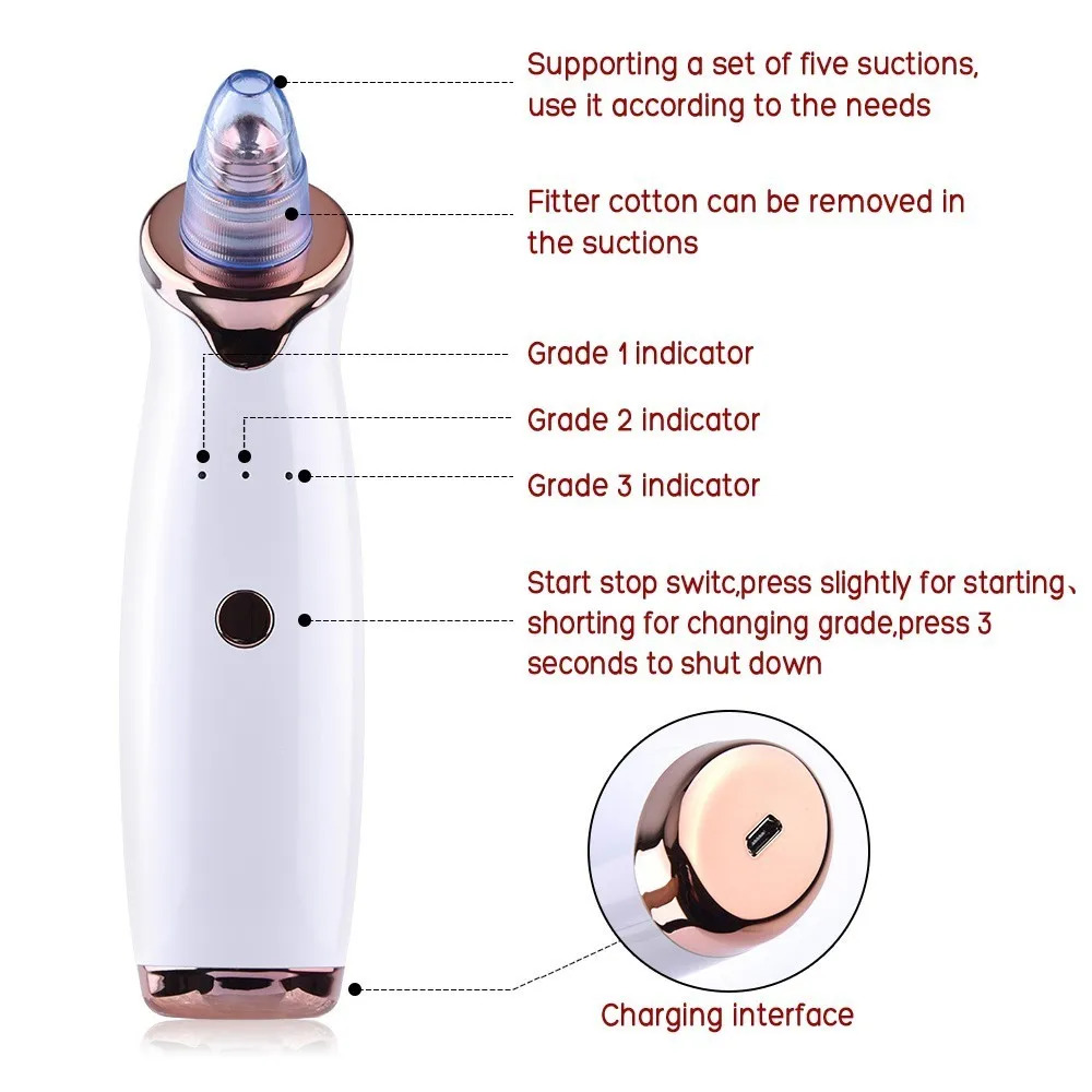 Средство для удаления черных точек лица Чистая пора вакуумное Удаление прыщей вакуумное всасывание уход за кожей лица Алмазная дермабразия машина