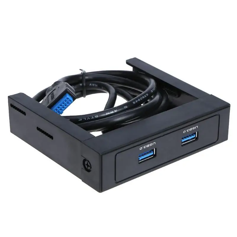 

Dual USB 2.0 HUB Floppy Bay Front Drive Panel Bracket Expansion Adapter Connector with Cable for Laptop PC