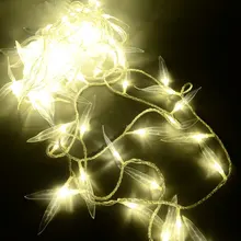 Листья ивы светодиодный свет шнура наружные светильники для праздничной вечеринки декор Водонепроницаемый светодиодный цепи украшения сада 220 В