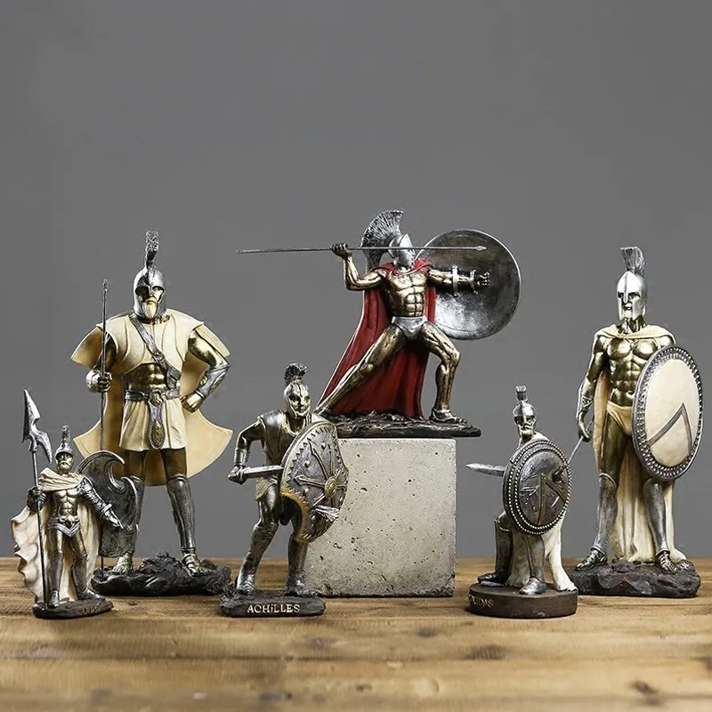 Средневековая Смола стиль ретро скульптура статуя римские солдатики творческий дом мебель ремесла украшения