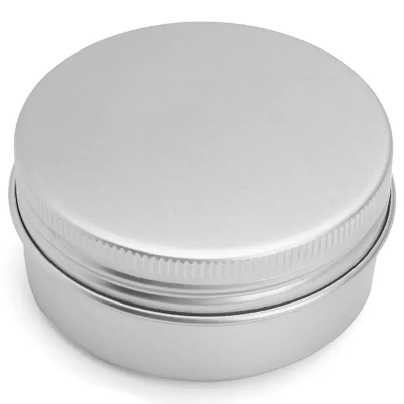 

24pcs 50g Empty Tin Cans Box Silver Aluminum Round Cosmetic Cream Jar Pot Case Screw Thread Lid Lip Balm Container 55x29mm
