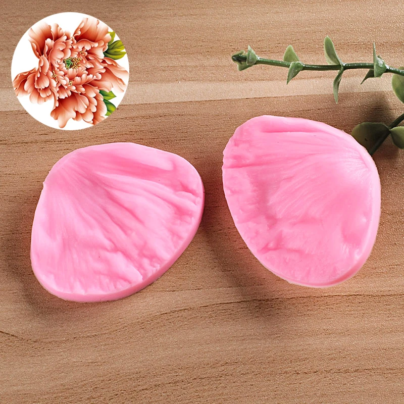 

Clay Cute Petals Embossed Relief Leaves 3D Peony Flower Candy Fondant Cake Silicone Mold leaf Decorating Tools 3 Kinds Gum Paste