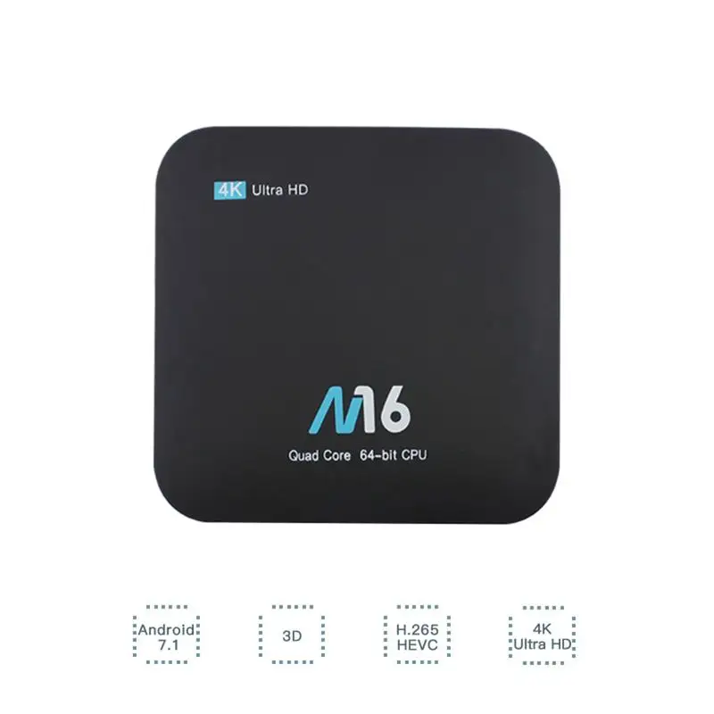 Для Allwinner сетевой плеер M16 LITE H3 четырехъядерный HD Android 7 1 телеприставка 4K 2G + 16G/1G 8G
