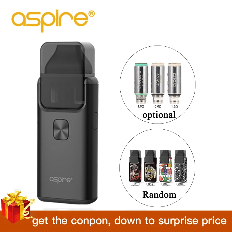 

Electronic Cigarette Kit Aspire Breeze 2 AIO Vape Pen 3ml Pod Tank Atomizer Vaporizer Built-in 1000mAh Battery Vaporizador Vaper