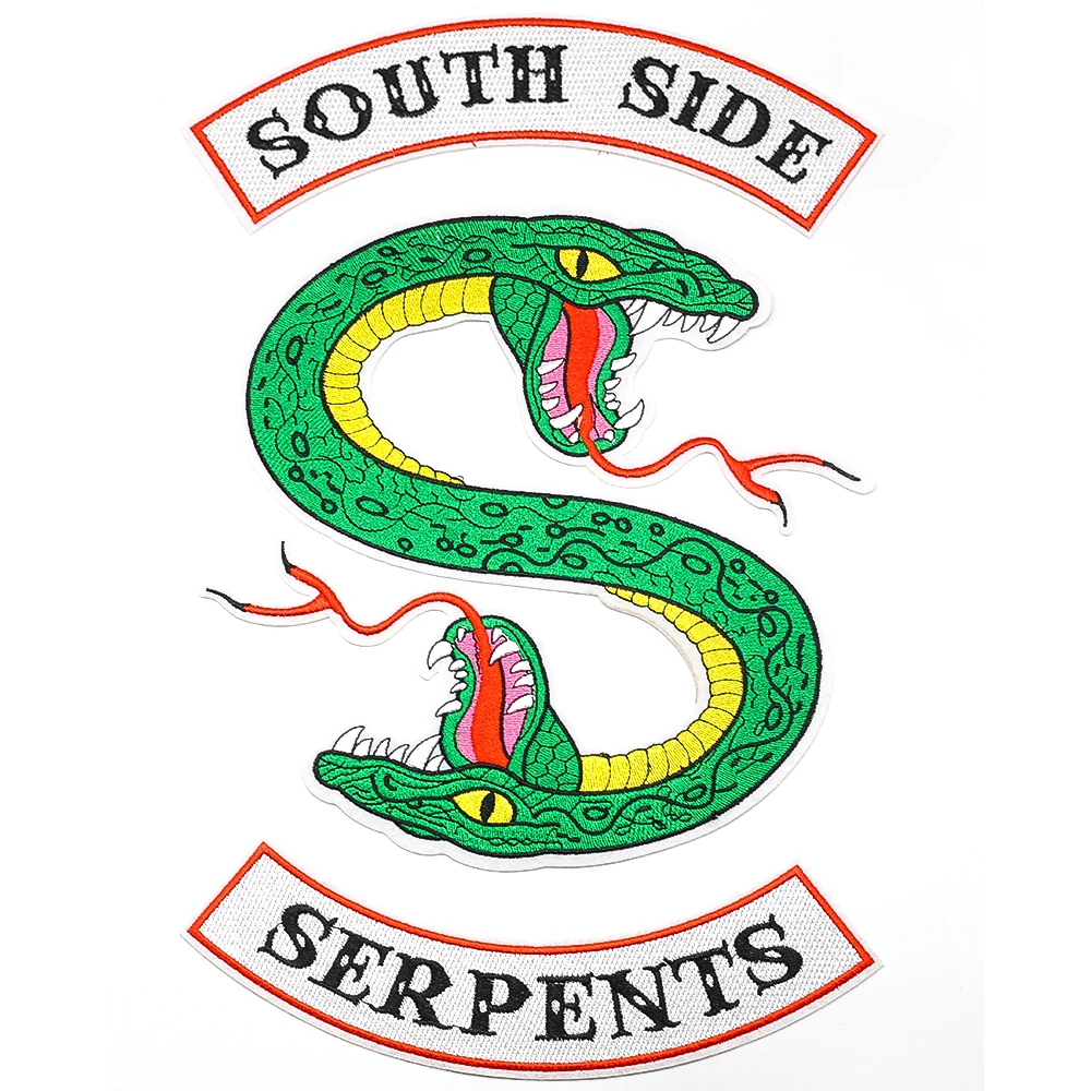 

20 Pcs/lot Riverdale Southside Serpents Embroidery Snake Patch On The Embroidery Patch For Clothing Jacket Vest Clothes DIY Need