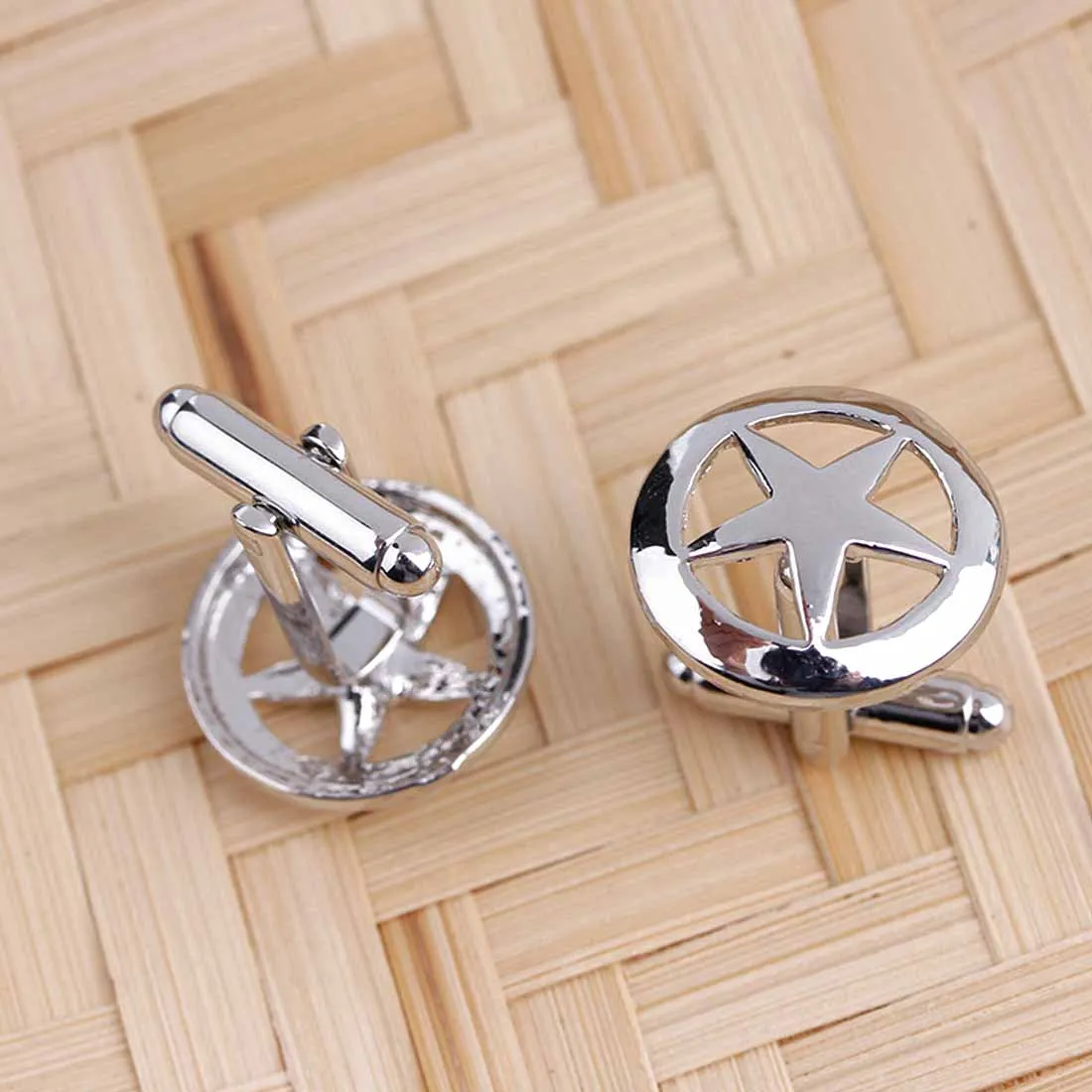 

Luxury Five-pointed Star Satanism Cufflinks for Men Brand Copper Shirts Gemelos Wedding Studs Cuff Link Button gemelos