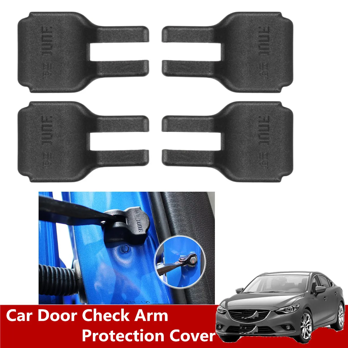

4 Pcs Car Door Check Arm Waterproof Protection Cover for Mazda 2/3/5/6 for Mazda CX-5/7/9 2010 2011 2012 2013 2014 2015 2016