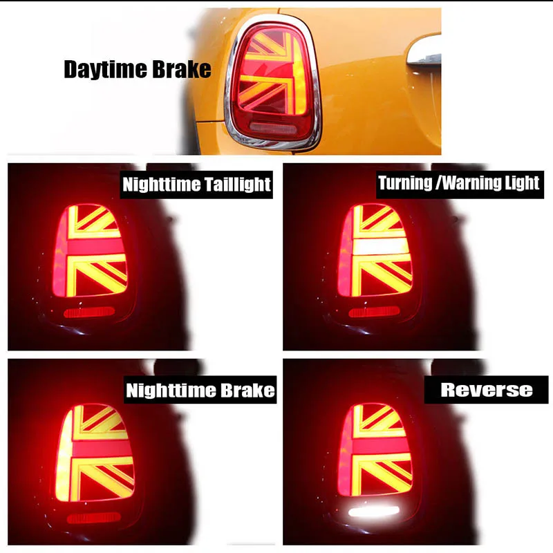 iJDM OEM JDM 3D Optic Union Jack LED Rear Taillights Assembly For 2014 -up Mini cooper F55 F56 Rear - 32996371376