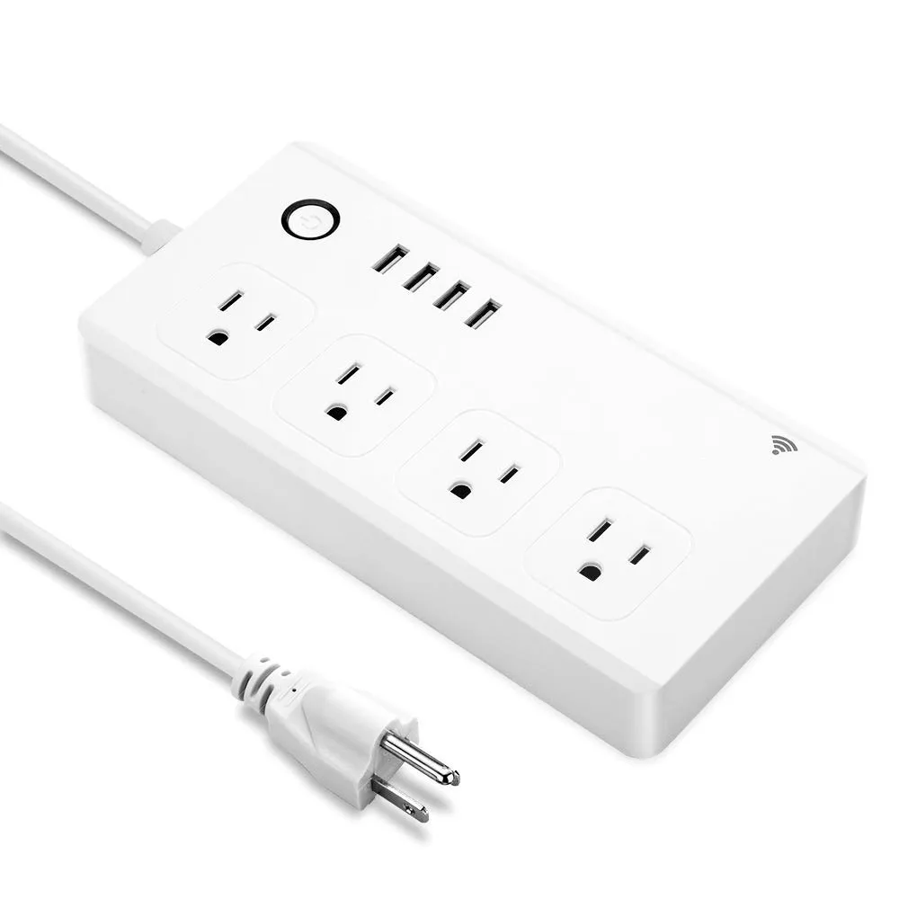 

Wifi Smart Power Strip, Surge Protector Multi Outlets Compatible with Alexa IFTTT Google Assistant Smart Multi Plug with 4 Out