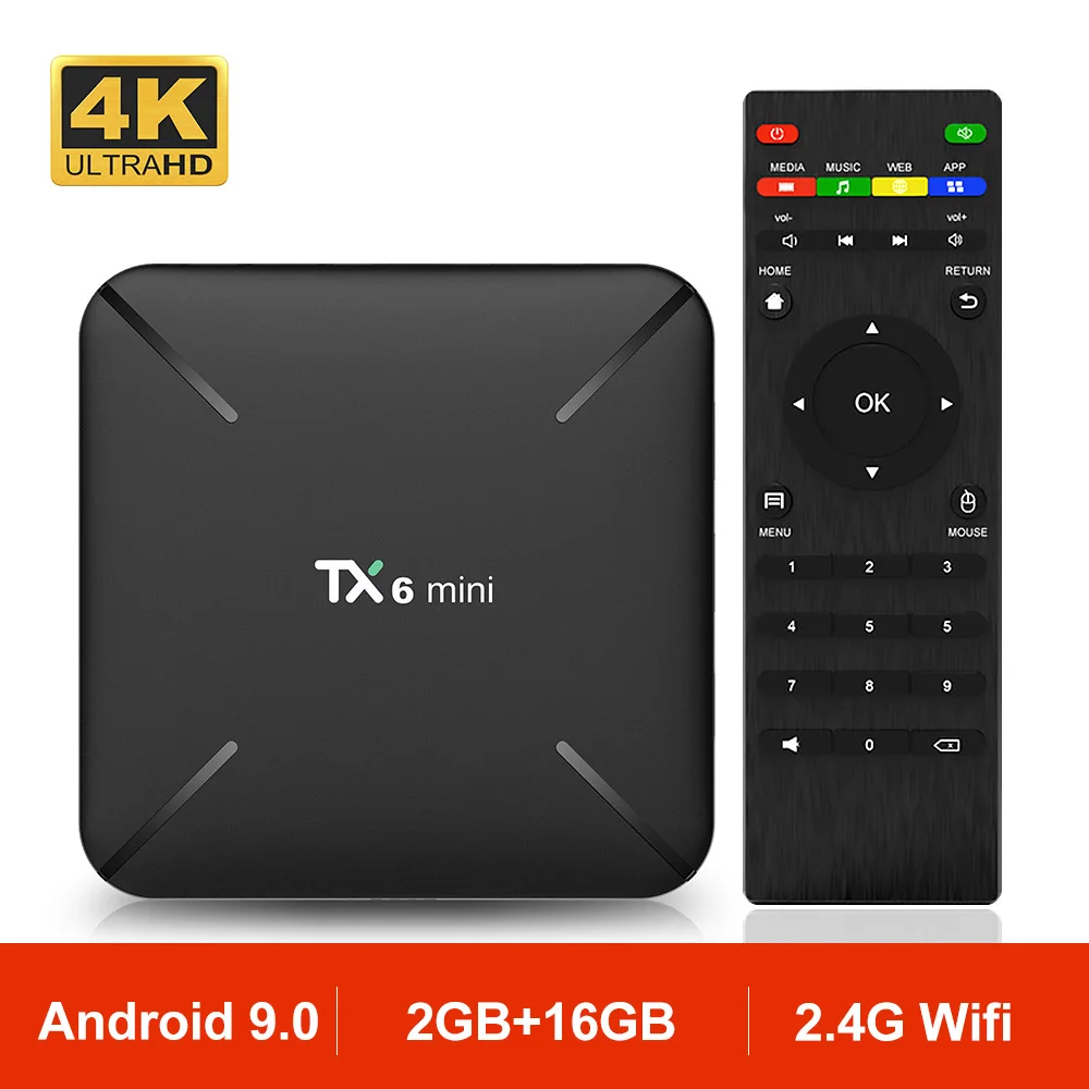 TX6MINI Android 9 0 Allwinner H6 Четырехъядерный 4K HD Smart TV BOX USB 3 2 4G Wifi телеприставка DDR3 Google Netflix PK