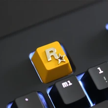 1 шт. оцинкованный алюминиевый сплав с подсветкой ключ крышка для Rockstar игры Логотип механическая клавиатура стереоскопический рельеф keycap R4 высота