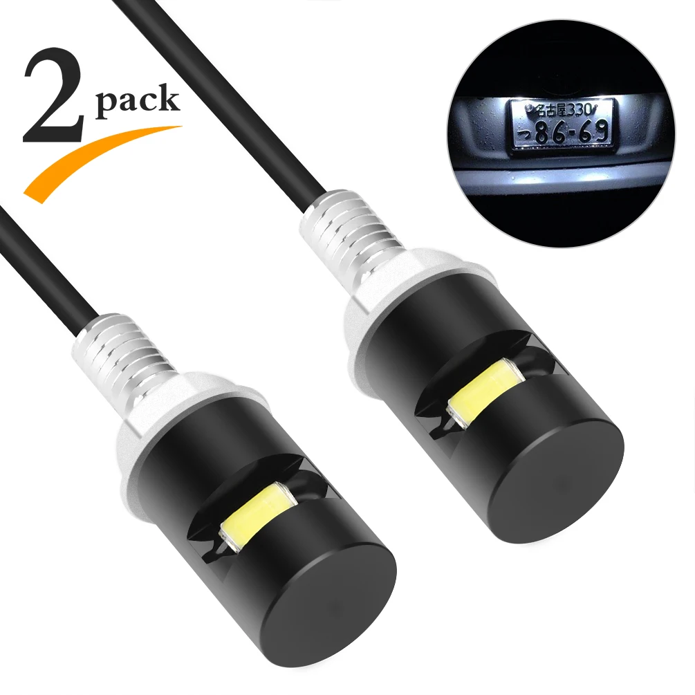 

2Pcs12V 3 SMD LED Universal Car LED Licence Plate Number Light Auto Motorcycle Turn Signal Tail Lights Screw Bolt Lamp