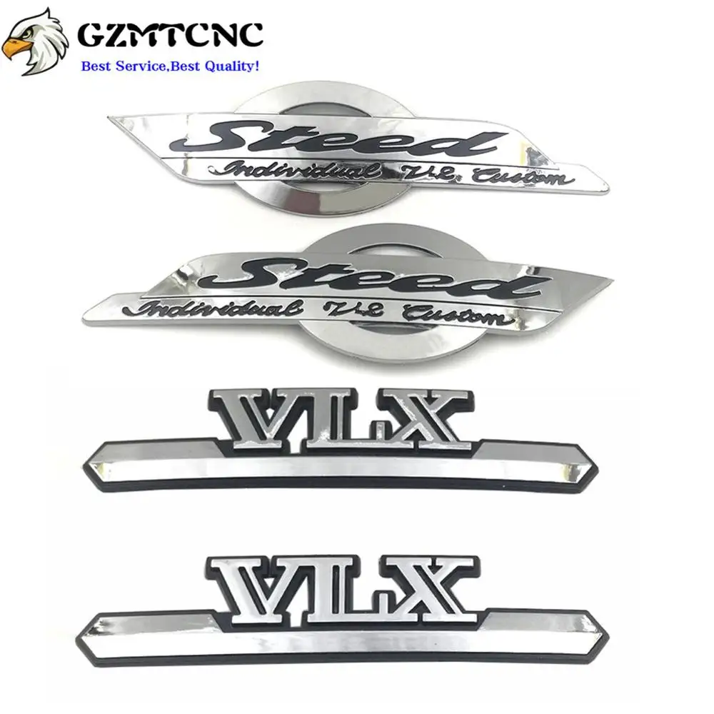 

Fuel Gas Tank Emblem Badge Decoration 3D Decals Stickers Motorcycle Petrol Cover Protect For Honda STEED VLX 400 600 VLX400/600