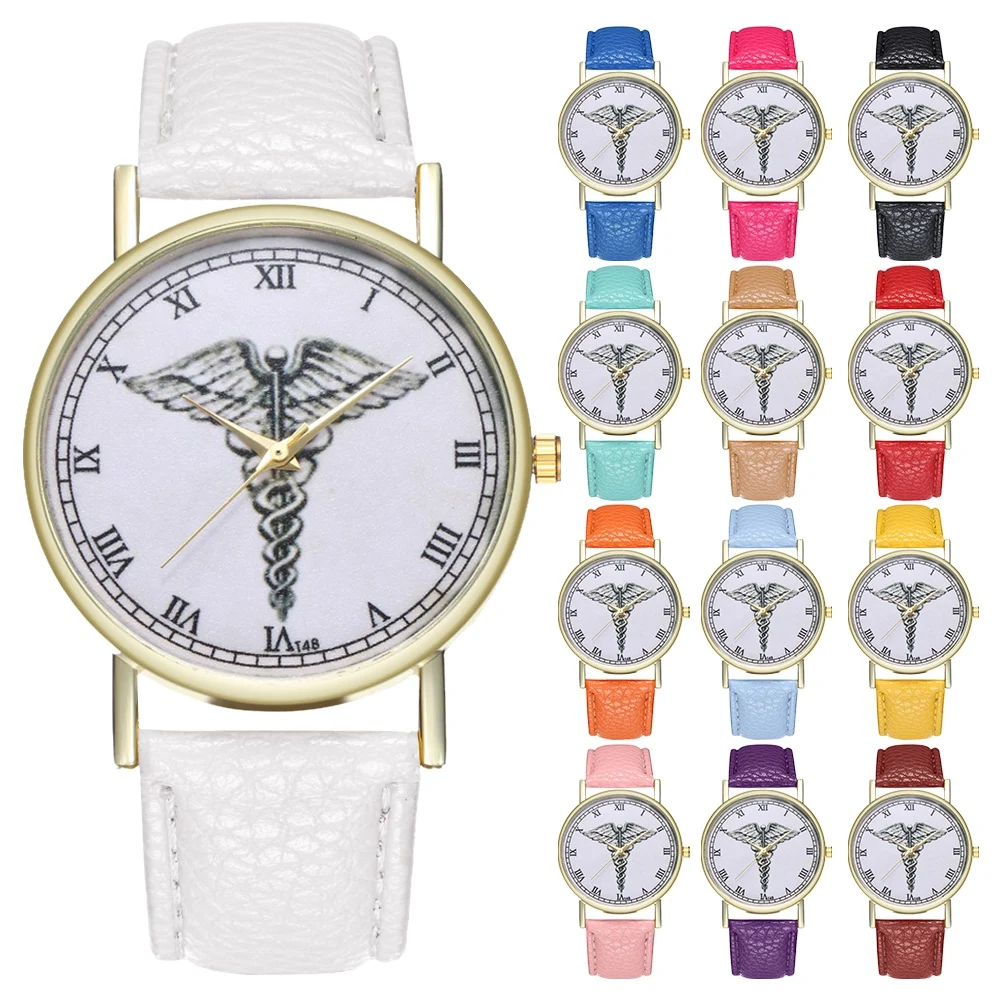 

13 Colors Unisex PU Leather Strap Watch Roman Numerals Couple Quartz Wristwatch