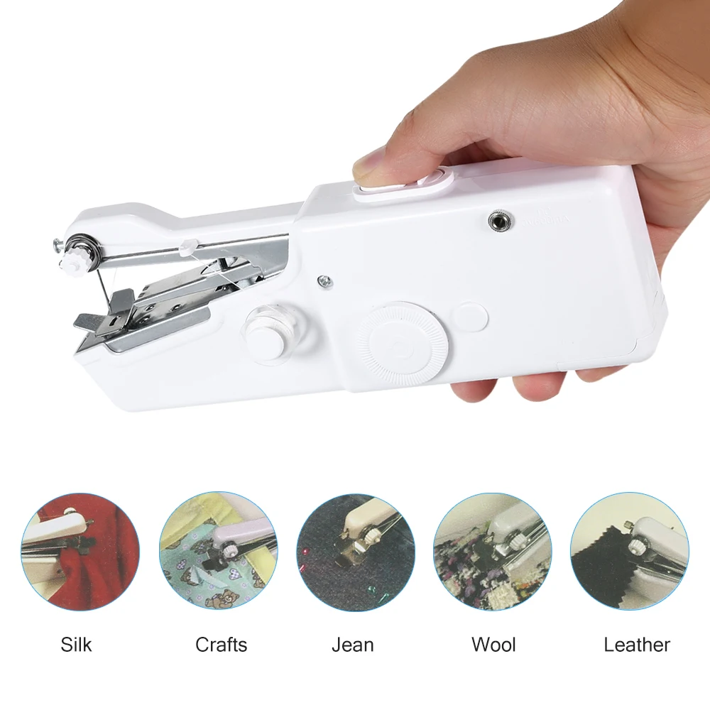 

Portable Electric Sewing Machine Battery Operated Handheld Household Cordless Quick Stitch Tool for Fabric Cloth Toy Crafts