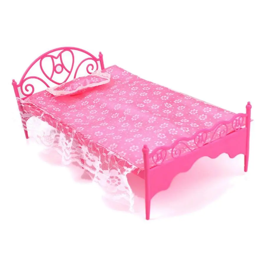 

Beautiful Plastic Bed Bedroom Furniture For Baby Dolls Dollhouse