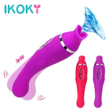 IKOKY Blowjob Nipple Sucking Tongue Clitoris Stimulator Pussy Pump Vagina Vibrator Sex Toys for Women Adult Products