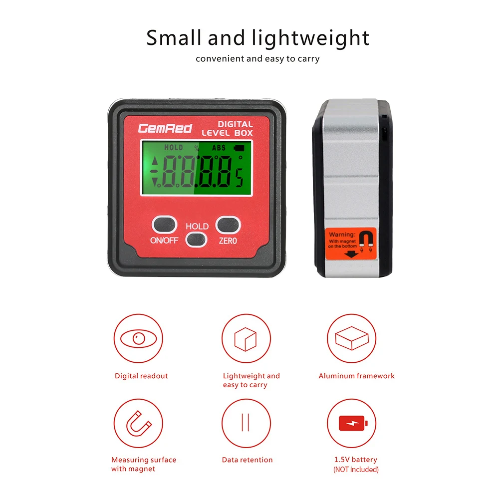 Портативный цифровой угломер уровень коробка уклономер, угловой измерительный инструмент с магнитным основанием