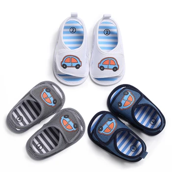 

2019 Summer New Baby Boy Cute Car Print Soft Sole Crib Toddler Prewalker Infant Shoes